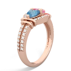 Blue Topaz Art-Deco Keepsake 14K Rose Gold ring R5630