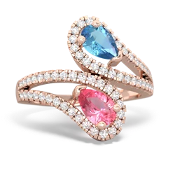 Blue Topaz Diamond Dazzler 14K Rose Gold ring R3000