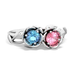 Blue Topaz Rose Garden 14K White Gold ring R5510