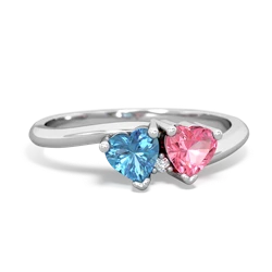 Blue Topaz Sweethearts 14K White Gold ring R5260