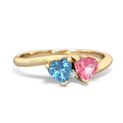 Blue Topaz Sweethearts 14K Yellow Gold ring R5260