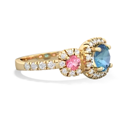 Blue Topaz Regal Halo 14K Yellow Gold ring R5350