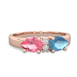 Blue Topaz Pear Bowtie 14K Rose Gold ring R0865