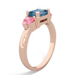 Blue Topaz Three Stone 14K Rose Gold ring R5235