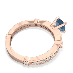 Blue Topaz Sparkling Tiara 6Mm Round 14K Rose Gold ring R26296RD