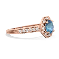 Blue Topaz Art-Deco Starburst 14K Rose Gold ring R5520