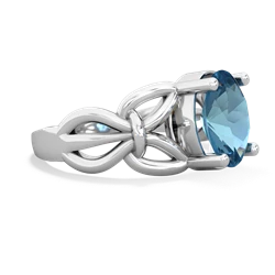 Blue Topaz Celtic Knot Cocktail 14K White Gold ring R2377