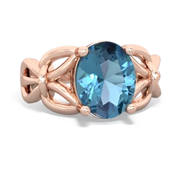 Blue Topaz Celtic Knot Cocktail 14K Rose Gold ring R2377