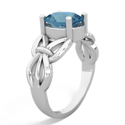 Blue Topaz Celtic Knot Cocktail 14K White Gold ring R2377