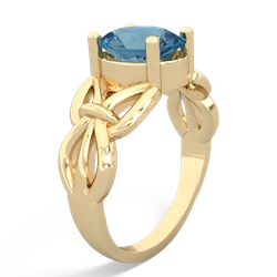 Blue Topaz Celtic Knot Cocktail 14K Yellow Gold ring R2377