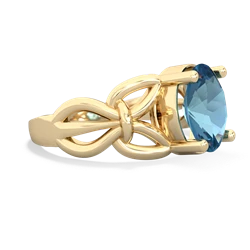 Blue Topaz Celtic Knot Cocktail 14K Yellow Gold ring R2377