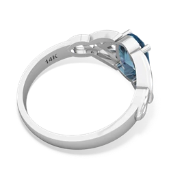 Blue Topaz Celtic Trinity Knot 14K White Gold ring R2389