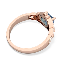 Blue Topaz Claddagh Celtic Knot Diamond 14K Rose Gold ring R5001