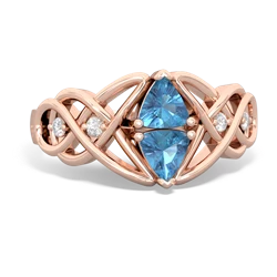 Blue Topaz Keepsake Celtic Knot 14K Rose Gold ring R5300