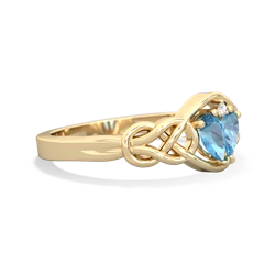 Blue Topaz Celtic Love Knot 14K Yellow Gold ring R5420