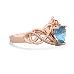 Blue Topaz Claddagh Celtic Knot 14K Rose Gold ring R2367