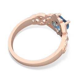 Blue Topaz Claddagh Celtic Knot 14K Rose Gold ring R2367