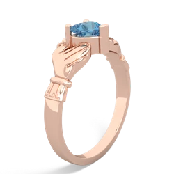 Blue Topaz Claddagh 14K Rose Gold ring R2370