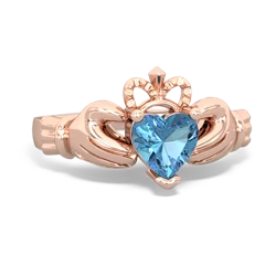 Blue Topaz Claddagh 14K Rose Gold ring R2370