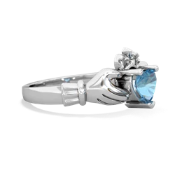 Blue Topaz Claddagh 14K White Gold ring R2370