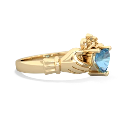 Blue Topaz Claddagh 14K Yellow Gold ring R2370