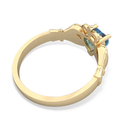 Blue Topaz Claddagh 14K Yellow Gold ring R2370