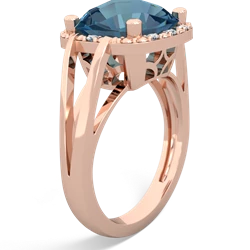 Blue Topaz Art Deco Cocktail 14K Rose Gold ring R2498