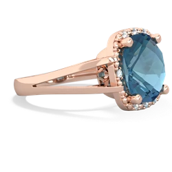 Blue Topaz Art Deco Cocktail 14K Rose Gold ring R2498