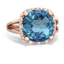 Blue Topaz Art Deco Cocktail 14K Rose Gold ring R2498