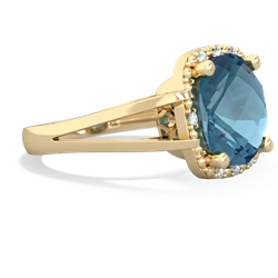 Blue Topaz Art Deco Cocktail 14K Yellow Gold ring R2498