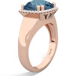 Blue Topaz Halo Cocktail 14K Rose Gold ring R2544