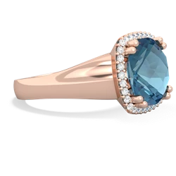 Blue Topaz Halo Cocktail 14K Rose Gold ring R2544