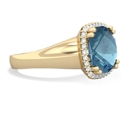 Blue Topaz Halo Cocktail 14K Yellow Gold ring R2544