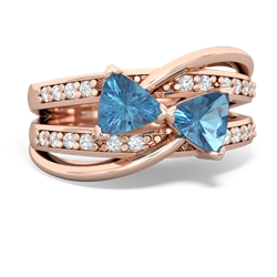 Blue Topaz Bowtie 14K Rose Gold ring R2360