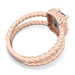 Blue Topaz Rope Split Band 14K Rose Gold ring R2628