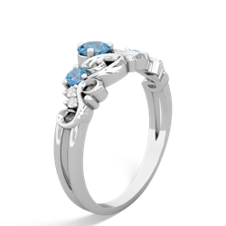 Blue Topaz Crown Keepsake 14K White Gold ring R5740