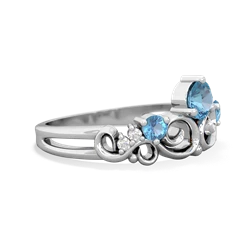 Blue Topaz Crown Keepsake 14K White Gold ring R5740