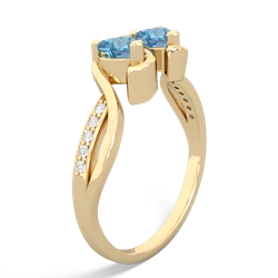 Blue Topaz Side By Side 14K Yellow Gold ring R3090