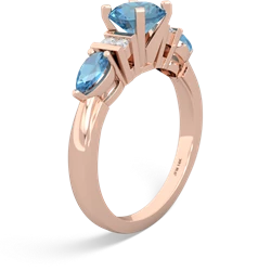 Blue Topaz 6Mm Round Eternal Embrace Engagement 14K Rose Gold ring R2005