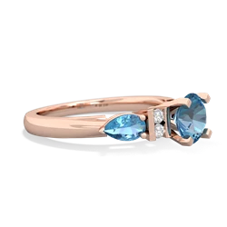 Blue Topaz 6Mm Round Eternal Embrace Engagement 14K Rose Gold ring R2005