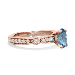 Blue Topaz Sparkling Tiara 7X5mm Oval 14K Rose Gold ring R26297VL