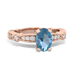 Blue Topaz Sparkling Tiara 7X5mm Oval 14K Rose Gold ring R26297VL