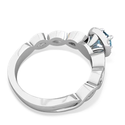 Blue Topaz Infinity Halo Engagement 14K White Gold ring R26315RH