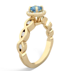 Blue Topaz Infinity Halo Engagement 14K Yellow Gold ring R26315RH