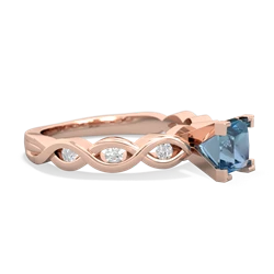 Blue Topaz Infinity 5Mm Square Engagement 14K Rose Gold ring R26315SQ