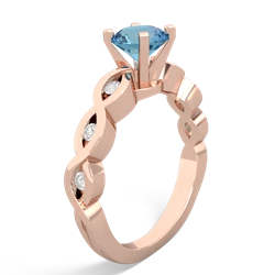 Blue Topaz Infinity 6Mm Round Engagement 14K Rose Gold ring R26316RD