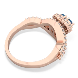 Blue Topaz Diamond Twist 'One Heart' 14K Rose Gold ring R2640HRT