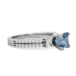 Blue Topaz Classic 5Mm Square Engagement 14K White Gold ring R26435SQ