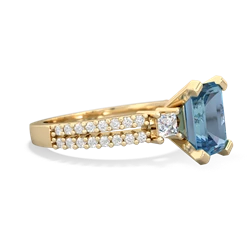 Blue Topaz Classic 8X6mm Emerald-Cut Engagement 14K Yellow Gold ring R26438EM