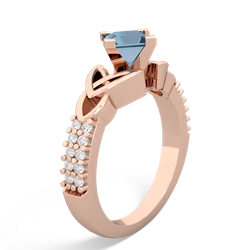 Blue Topaz Celtic Knot 5Mm Square Engagement 14K Rose Gold ring R26445SQ